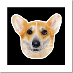 Corgi face Posters and Art